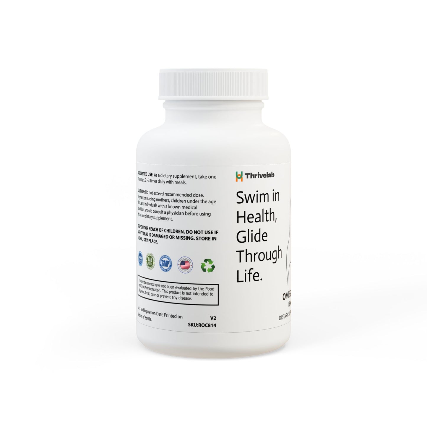 Omega 3 Fish Oil Supplement (60 Softgels), ®ThriveLab