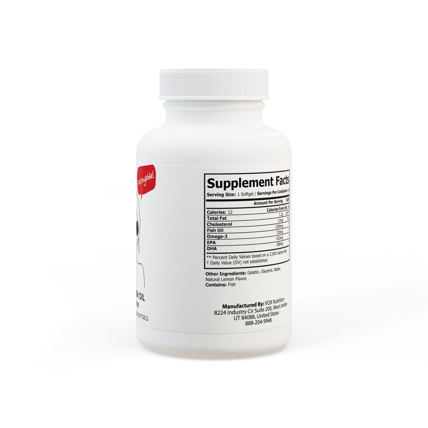 Omega 3 Fish Oil Supplement (60 Softgels), ®ThriveLab