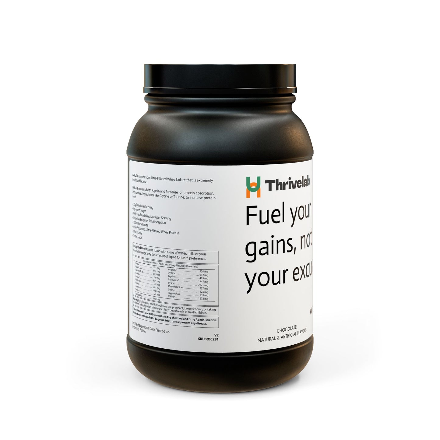 Whey Isolate Protein Supplement (907g, 2lb), ®ThriveLab